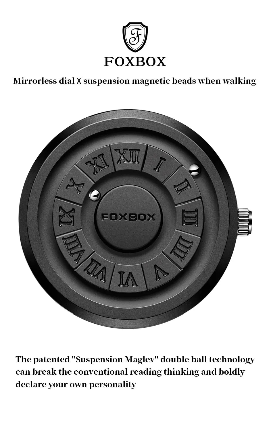 FOXOBOX New Original Luxury Skull Scrolling Pointer Magnetic Force Watch Men Military Sport Waterproof Quartz Wristwatch Clock
