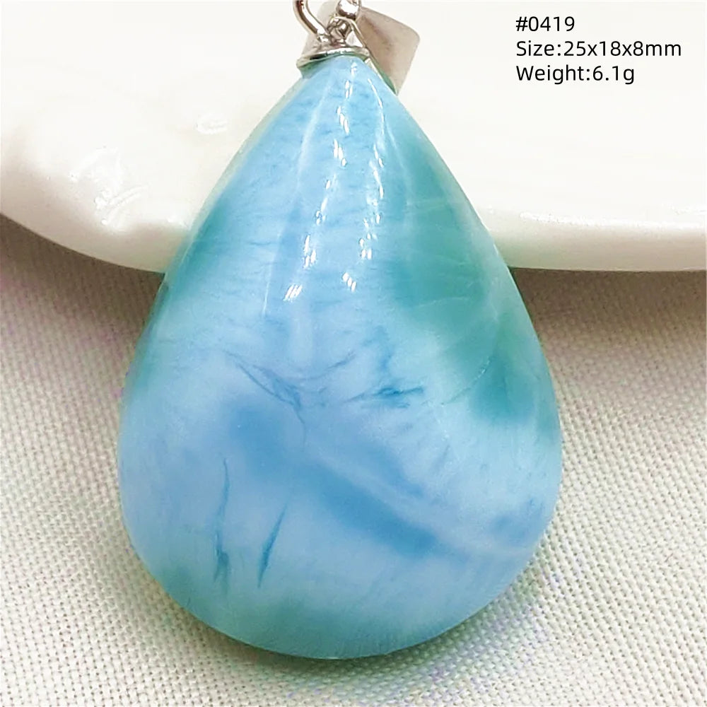 Natural Blue Larimar Heart Pendant Necklace Gemstone Women Men Larimar 17.5*19mm 18K Gold Love Larimar Fashion Jewelry AAAAAA