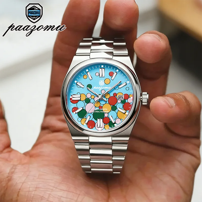PAAZOMU Abstract Art Dial Men's Brand Authentic Trendy Fashion 2026 New High-quality Waterproof Luminous Quartz Watches Male+Box