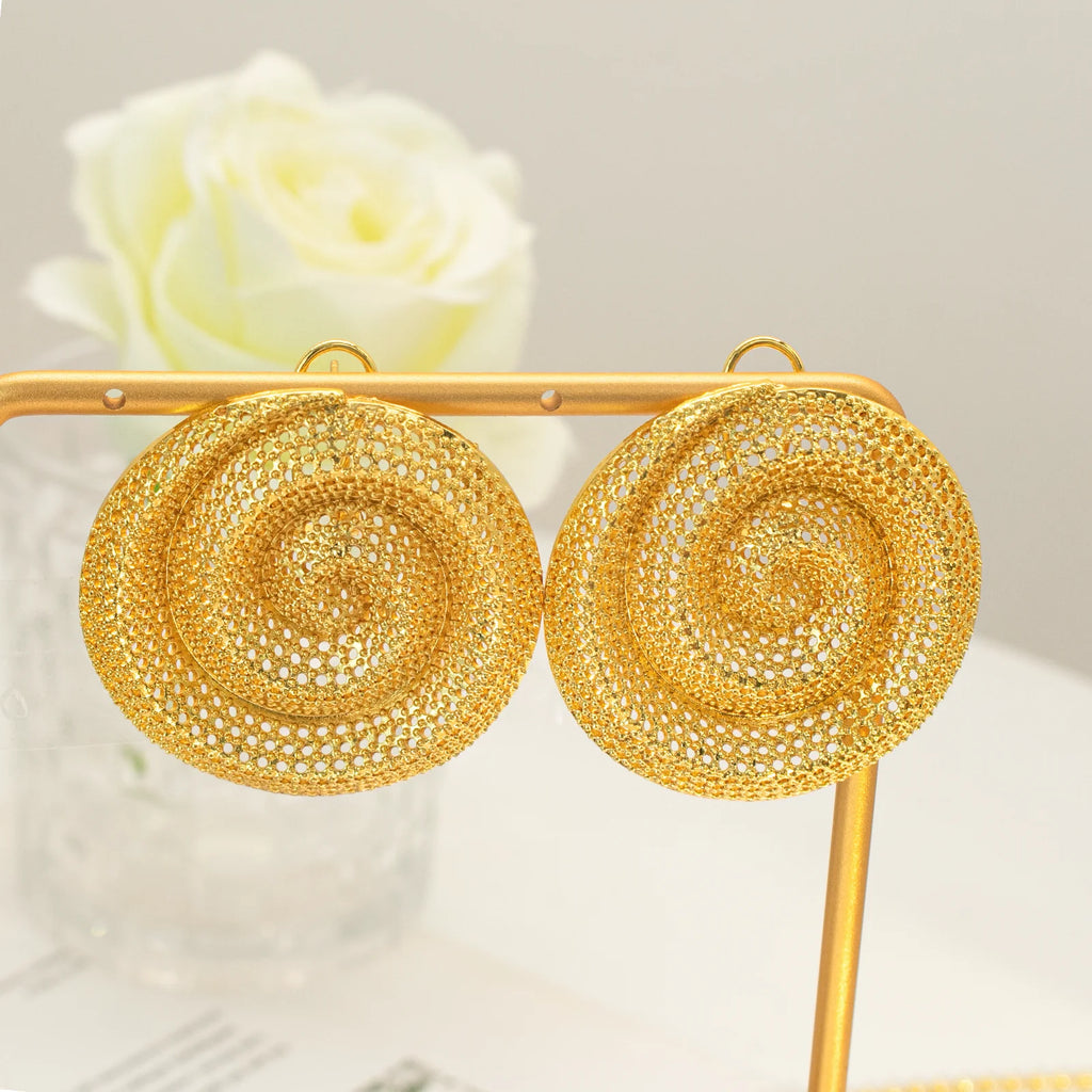 YTJX Hollow Circular Rotating Geometric Big Earrings Exaggerated Jewelry Accessories Daily Wear As Valentine's Day Gift For Wome