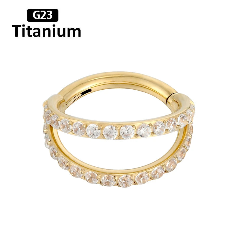 ASTM F136 Titanium Piercing Hinged Segment Septum Hoop Nose Rings Clicker Ear Cartilage Tragus Helix Conch Body Jewelry Earrings