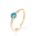 MINTYBOX New D Color Round Cut 0.5CT Colorful Blue Moissanite Ring for Women Solid 10K 14K 18K Gold Halloween Jewelry Party
