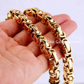 4/5/8mm Silver Tone/Gold Tone/Black/Rose Gold Tone Stainless Steel Byzantine Link Chain Necklace for Men Women