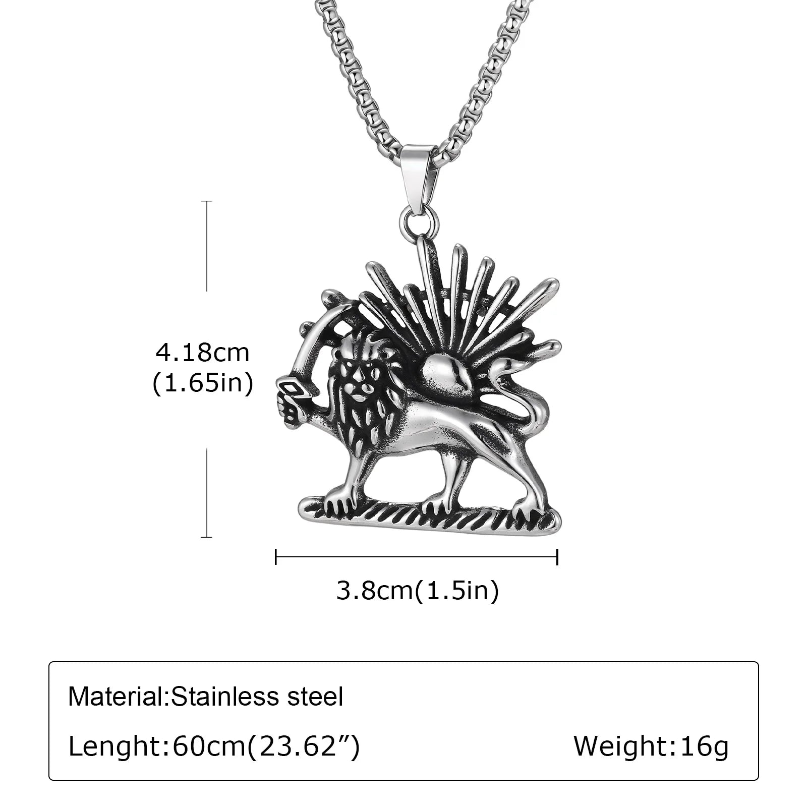 Men's Silver Color Geometric Pendant Necklace, Non Fading Stainless Steel Compass Necklace with Chain, Stylish Jewelry Gifts