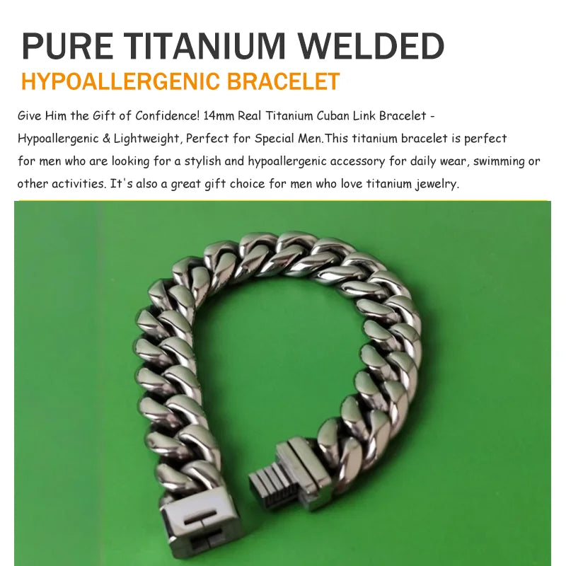 Pure Titanium Bracelet for Men - Lightweight & Hypoallergenic | Adjustable Length (19-22cm) | Perfect for Layering & Daily Wear