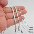 10Pcs Flat Snake Chain Necklace 16 18 20 Inch Stainless Steel Herringbone Choker Non Tarnish Bulk Chain Blank for Jewelry Making