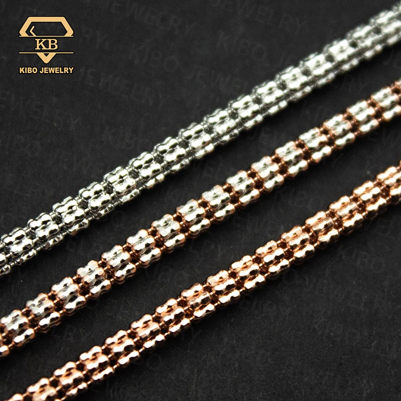 Kibo Jewelry 925 Luxury Quality Jewelry 925 Sterling Silver 3.4mm Moon Ice Chain Necklace