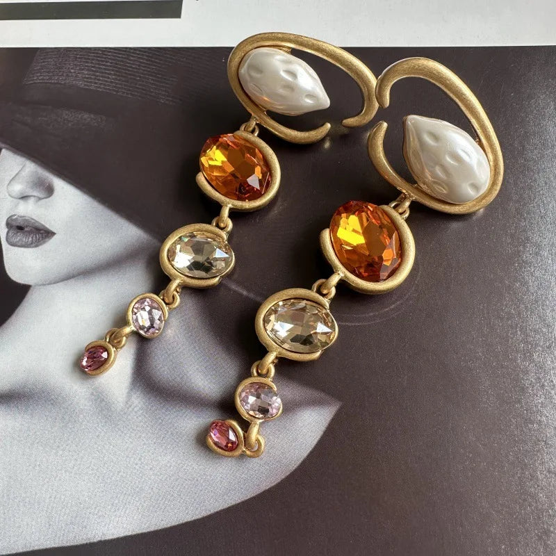 Fashion Jewelry High-End Exaggerated Long Pendant Earrings for Women, Party Gifts Jewelry Studs