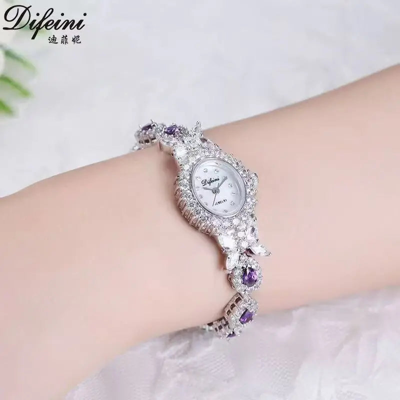 Royal Crown Women's Watch Japan Quartz Hours Fine Fashion Bracelet Jewelry Band Shell Luxury Rhinestones Girl Birthday Gift