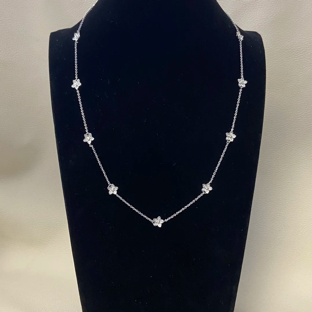 S925 Silver Women's Necklace, Fashionable Design Pentagram and Butterfly Pendant Necklace, Holiday Gift