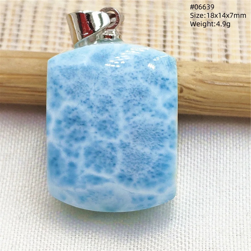 Natural Blue Larimar Heart Pendant Necklace Gemstone Women Men Larimar 17.5*19mm 18K Gold Love Larimar Fashion Jewelry AAAAAA