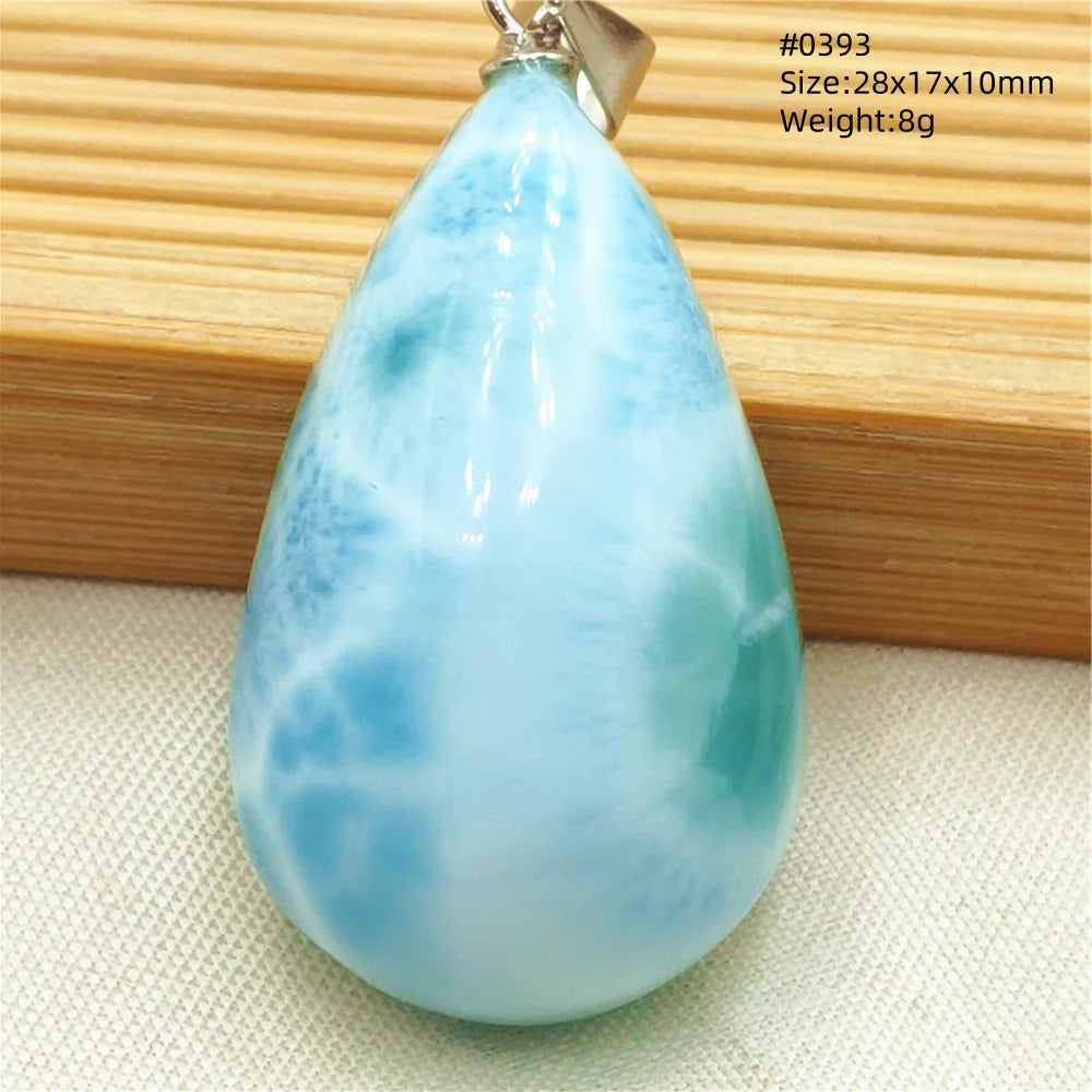 Natural Blue Larimar Heart Pendant Necklace Gemstone Women Men Larimar 17.5*19mm 18K Gold Love Larimar Fashion Jewelry AAAAAA