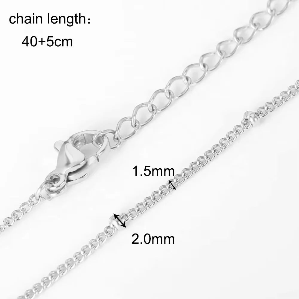 10pcs/Lot 45cm Stainless Steel 304 Link Necklace For Women Jewelry Making Accessories Diy Handmade Supplies Golden Silvery Chain