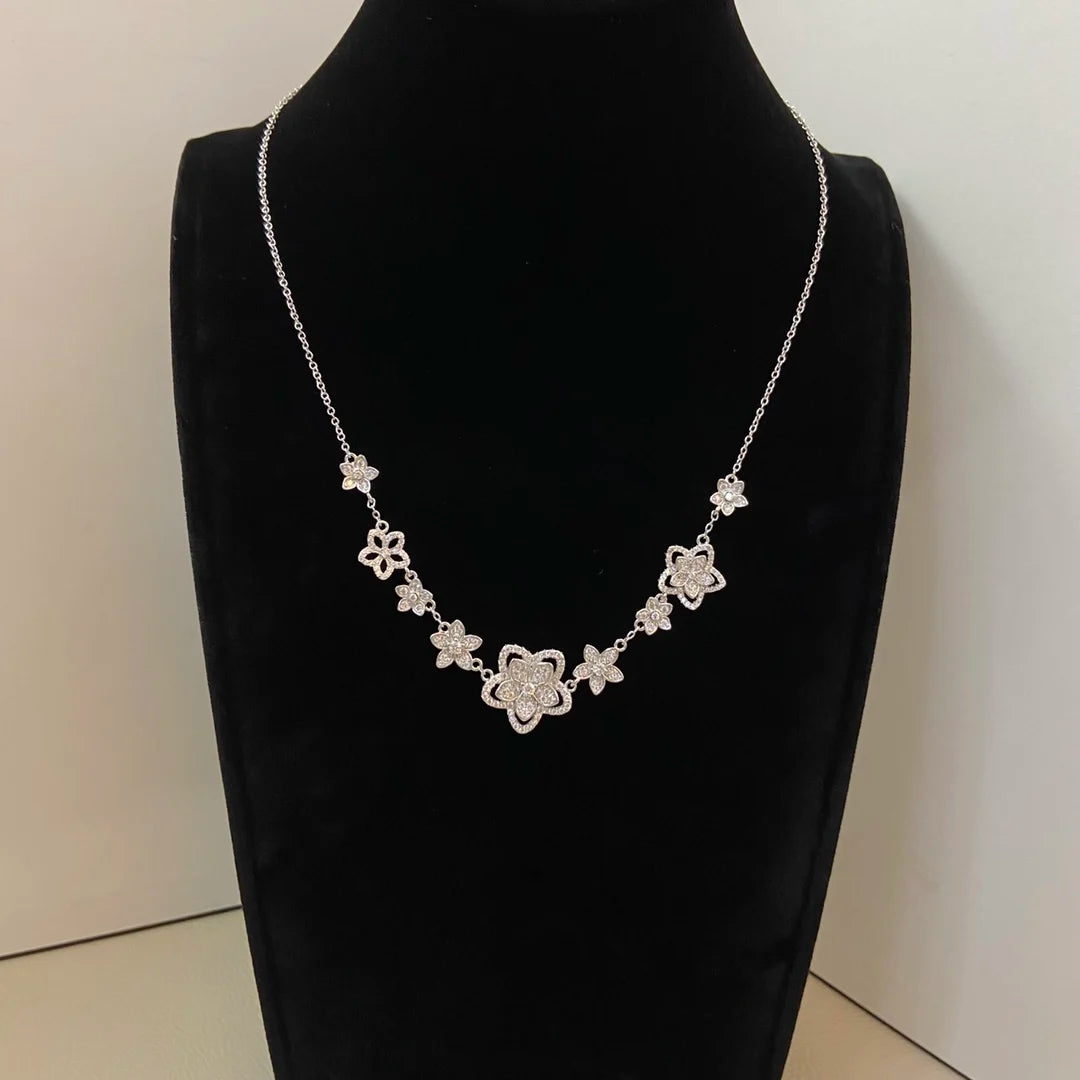 S925 Silver Women's Necklace, Fashionable Design Pentagram and Butterfly Pendant Necklace, Holiday Gift