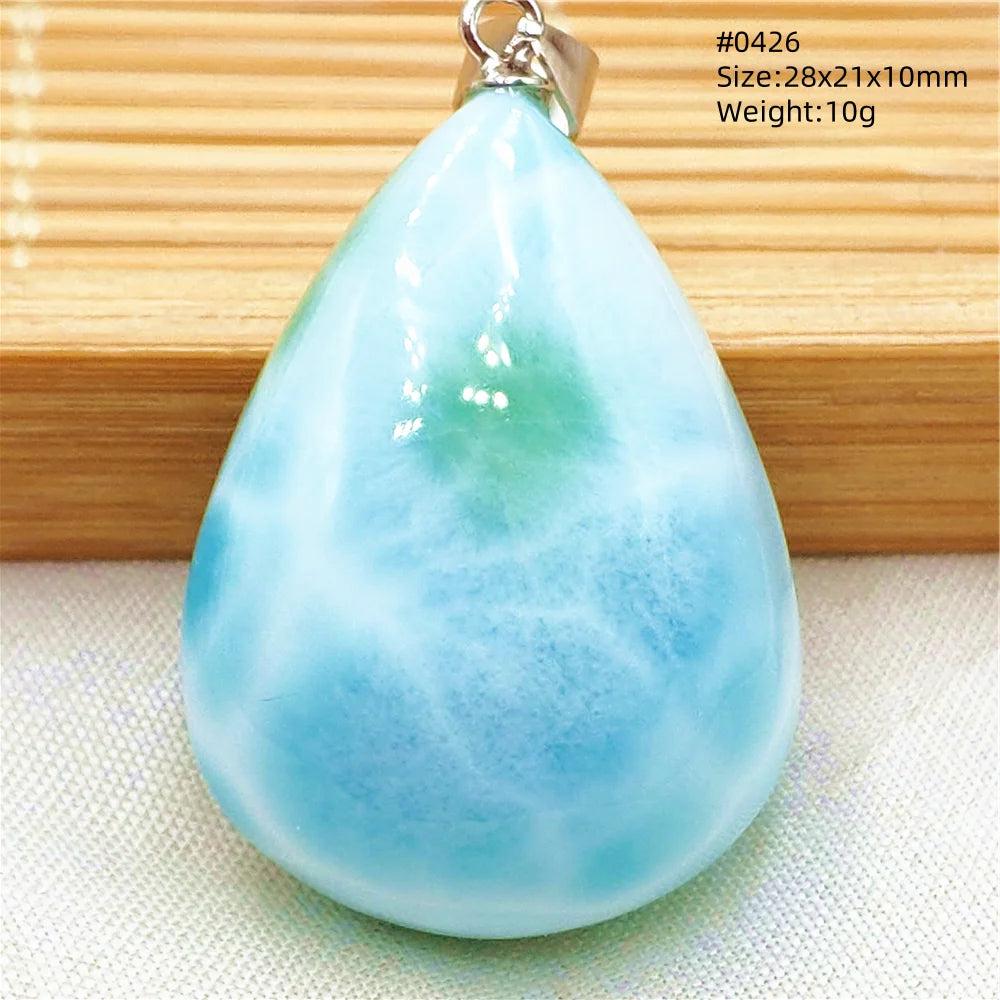 Natural Blue Larimar Heart Pendant Necklace Gemstone Women Men Larimar 17.5*19mm 18K Gold Love Larimar Fashion Jewelry AAAAAA