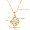18K Gold Lucky Four Leaf Clover Pendant Necklace AU750 Natural Seashell Jewelry 100% Genuine for Women Anniversary Fine Gifts