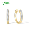 VISTOSO 14K 585 White/Yellow/Rose Gold Earrings For Lady Sparkling Diamond Classic Earrings Wedding Engagement Fine Jewelry
