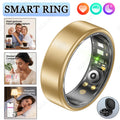 R09 Smart Ring Men Women with Charging Case,Heart Rate Blood Oxygen,Skin Temperature Monitor,5ATM Waterproof For Android iOS