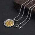 Real Pure 925 Sterling Silver Vajra Pestle Pendant Necklace for Men and Women Round Shape Gold Vermeil Amulet Jewelry