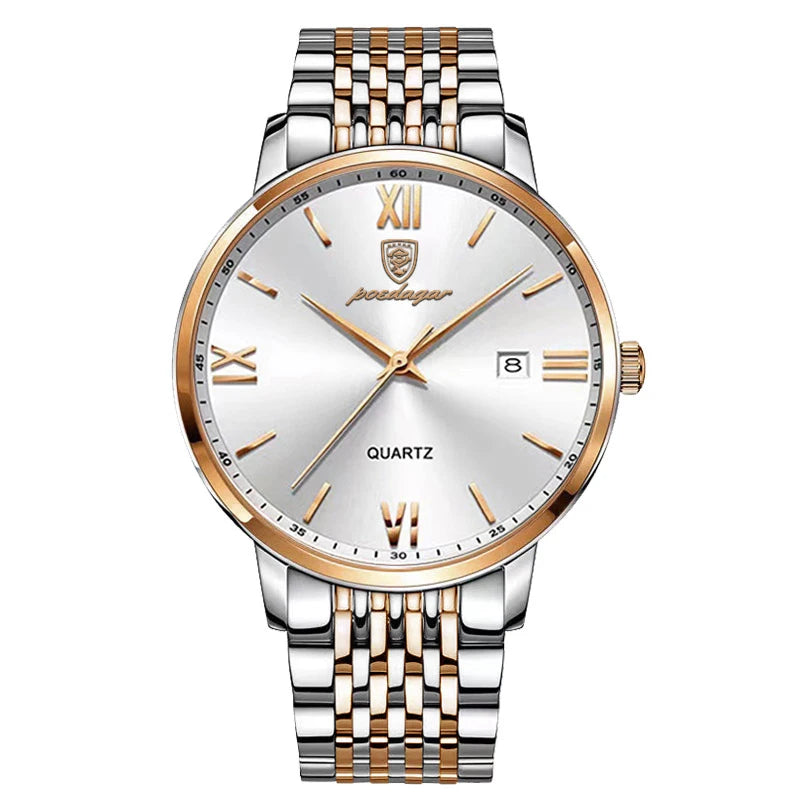 POEDAGAR Luxury Casual Men's Wristwatch Waterproof Date Man Watch High Quality  Stainless Steel Sports Quartz Men Watches Reloj