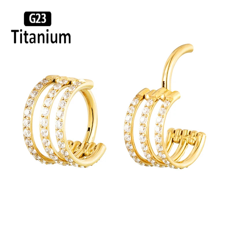 ASTM F136 Titanium Piercing Hinged Segment Septum Hoop Nose Rings Clicker Ear Cartilage Tragus Helix Conch Body Jewelry Earrings