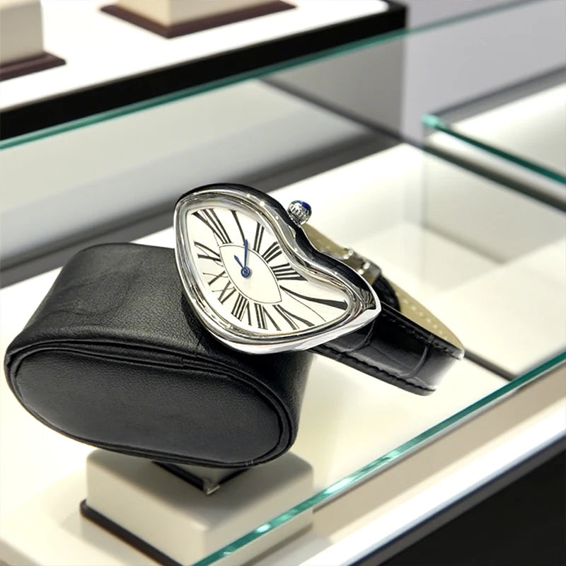 Fashionable trendy and individual genuine leather wristwatch water-resistant casual quartz watch