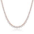 KNOBSPIN 3 Claw D VVS1 Moissanite Tennis Necklace s925 Sterling Silver 18k White Gold GRA Certified Wedding Necklaces for Women