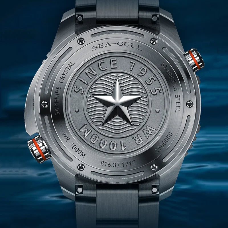 Seagull 1000M Waterproof Men's Diving Watch Helium Valve Integrated Ultra Diving Series Automatic Mechanical Watch Luxury 1217