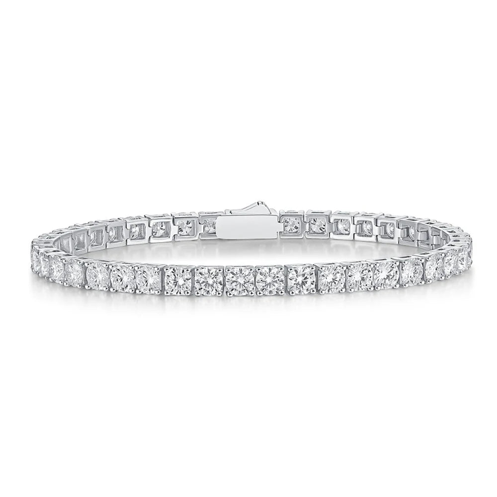 3/4/5mm Real Moissanite Tennis Bracelet for Women Man Original 925 Sterling Silver Plated 18k Gold Diamond Bracelets with GRA
