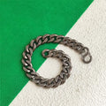 Titanium Bracelet for Men, Stonewashed Titanium Cuban Chain Bracelet, Hypoallergenic & Durable, 10.5mm Wide, 16cm 18cm 20cm 22cm