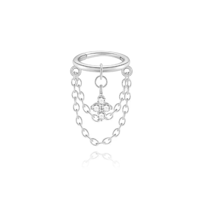 AIDE 1pcs 925 Sterling Silver Zircon Earring For Women Chain Cuffs Earring Pendientes Brincos Aretes Fine Jewelry Party Gifts
