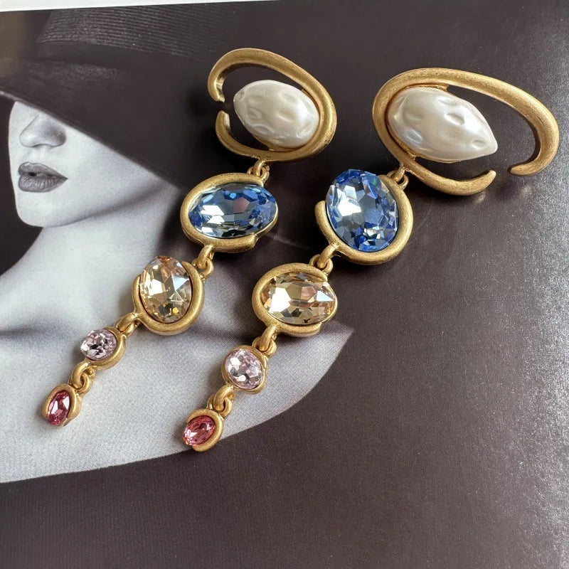 Fashion Jewelry High-End Exaggerated Long Pendant Earrings for Women, Party Gifts Jewelry Studs