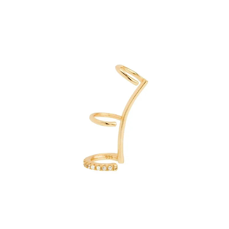 AIDE 1pcs 925 Sterling Silver Zircon Earring For Women Chain Cuffs Earring Pendientes Brincos Aretes Fine Jewelry Party Gifts