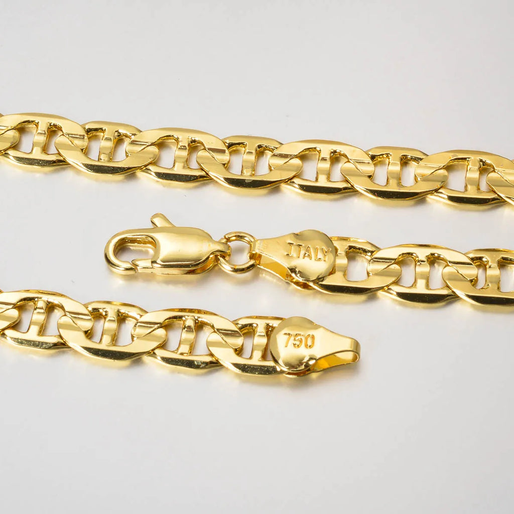 Punk Thick Chain Necklace Gifts Trendy Luxury Italy 750 18k Gold Plated Copper Link Women Dubai Jewelry Man Neck Party Gift