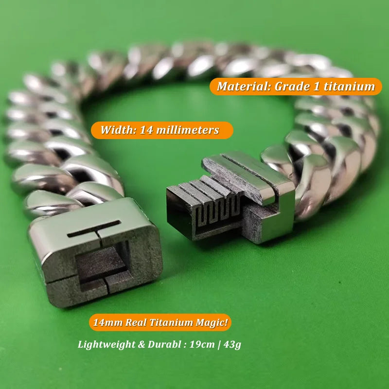 Pure Titanium Bracelet for Men - Lightweight & Hypoallergenic | Adjustable Length (19-22cm) | Perfect for Layering & Daily Wear