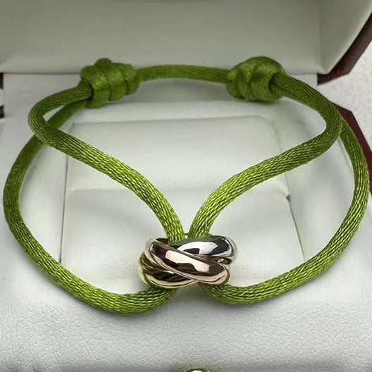 MESSITOK Classic luxury jewelry S 925 silver three ring tri color cross couple bracelet. Holiday gifts. Not fading. Not allergic
