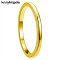 2mm 4mm Womens Tungsten Carbide Rings Gold Color Wedding Band Dome Polished Comfort Fit