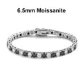 NeeTim Black and White All Moissanite Tennis Bracelets for Women Man s925 Sterling Silver Plated White Gold Hip Hop Bracelet