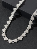 This is a heart-shaped necklace with a unique hip-hop style for men and women. It is a fashionable accessory for parties and gat