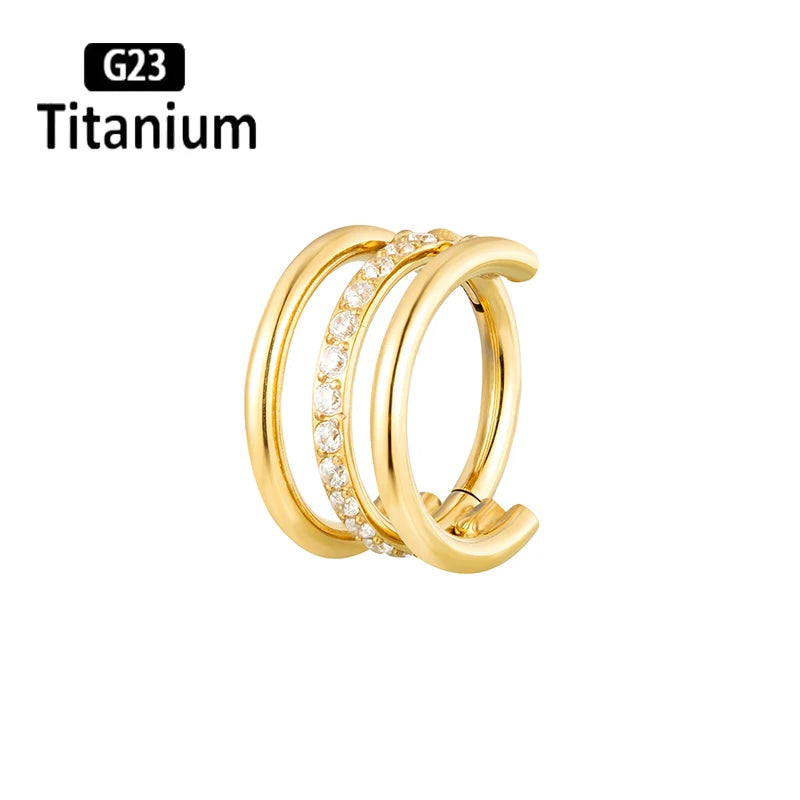 ASTM F136 Titanium Piercing Hinged Segment Septum Hoop Nose Rings Clicker Ear Cartilage Tragus Helix Conch Body Jewelry Earrings