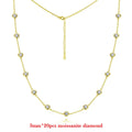 3MM Round Bubble Moissanite Diamond Tennis Neclace With 3carat Marquise Cut Pendant Neck Chain For Women 925 Silver Fine Jewelry