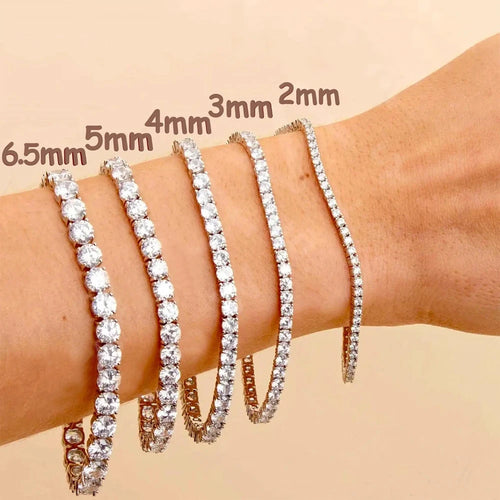 2-8mm D VVS1 Moissanite Tennis Bracelet For Women Men Sparkling Diamond GRA 925 Sterling Silver Plated 18k White Gold Bracelets