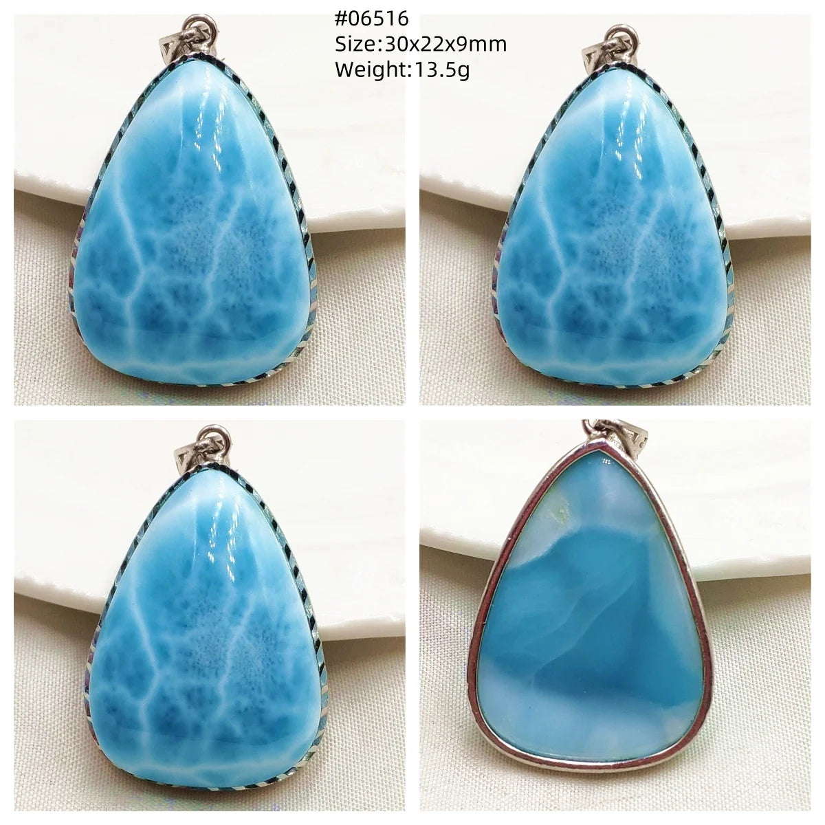 Natural Blue Larimar Heart Pendant Necklace Gemstone Women Men Larimar 17.5*19mm 18K Gold Love Larimar Fashion Jewelry AAAAAA