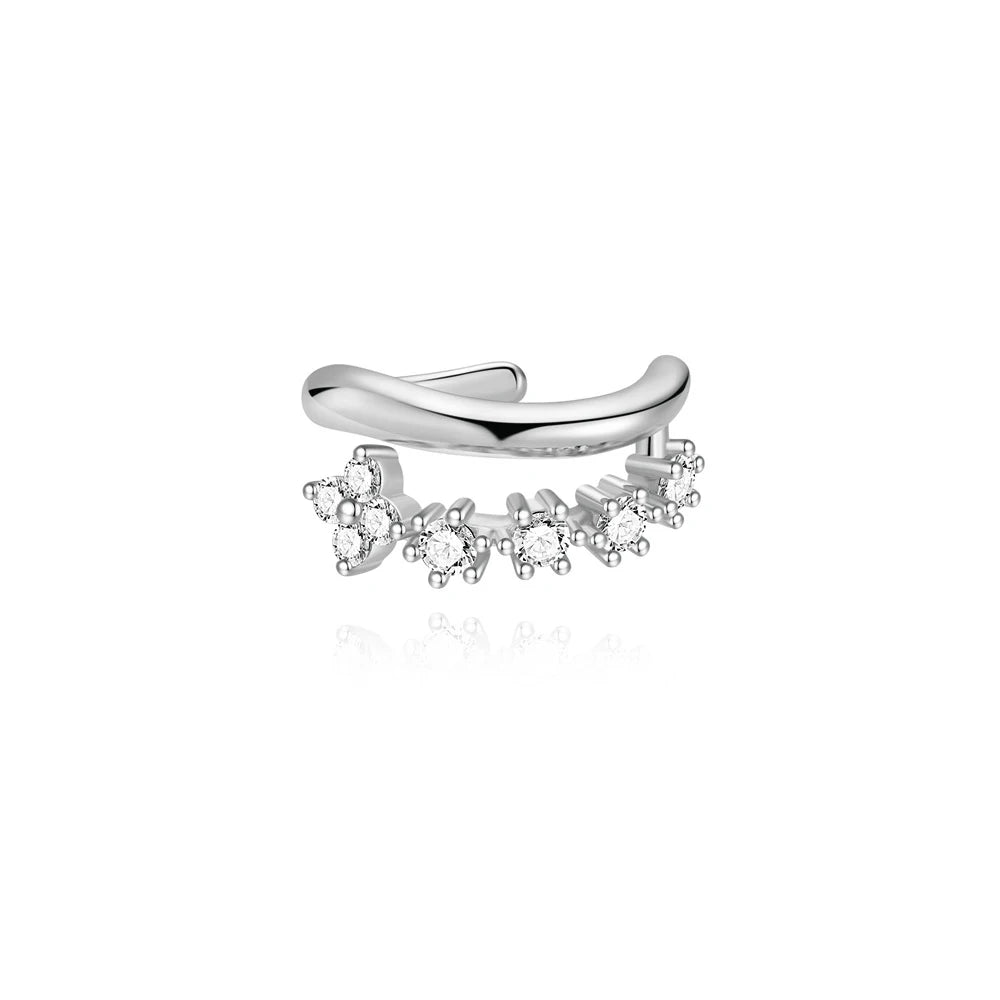 AIDE 1pcs 925 Sterling Silver Zircon Earring For Women Chain Cuffs Earring Pendientes Brincos Aretes Fine Jewelry Party Gifts