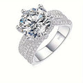 925 Sterling Silver 5 Carat Moissanite Eternity Ring Fashion Trend Temperament Design Light Luxury Niche  Senior Lady