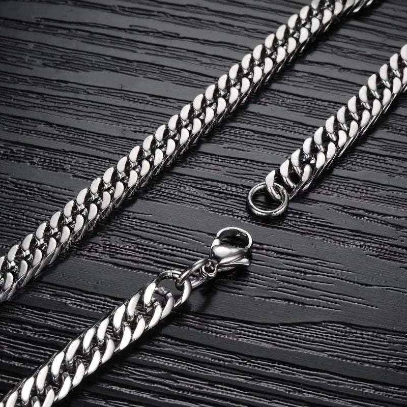 HNSP 316L Stainless Steel Cuban Chain Necklace For Men Punk Neck Male Jewelry Accessories Gift 8mm-14mm Thick Heavy Chains