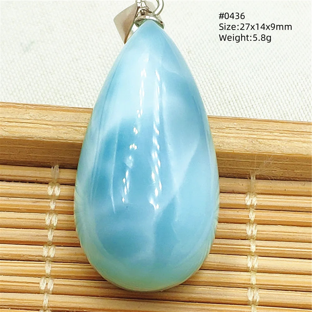 Natural Blue Larimar Heart Pendant Necklace Gemstone Women Men Larimar 17.5*19mm 18K Gold Love Larimar Fashion Jewelry AAAAAA
