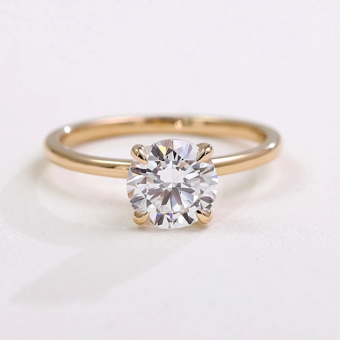 Provence 14K/18K solid gold stackable rings emerald oval pear lab diamond ring set engagement wedding ring custom jewelry gift