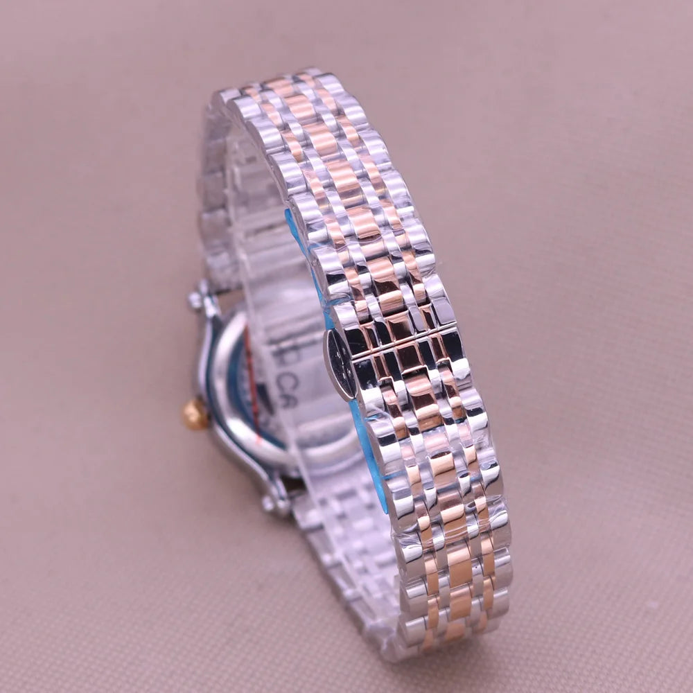 Women's Watch Japan Quartz Hours Fine Fashion Dress Clock Real Leather Luxury Happy Moving Rhinestones Girl's Gift