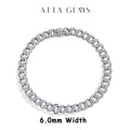 ATTAGEMS DVVS1 Full Moissanite Cuba Chain for Man Women 925 Sterling Silver 18k Gold Plated Hip Hop Tennis Bracelet Fine Jewelry